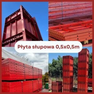 Płyta słupowa 0,5x0,5m komplet