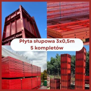 Płyta słupowa 3x0,5m zestaw 5 kompletów